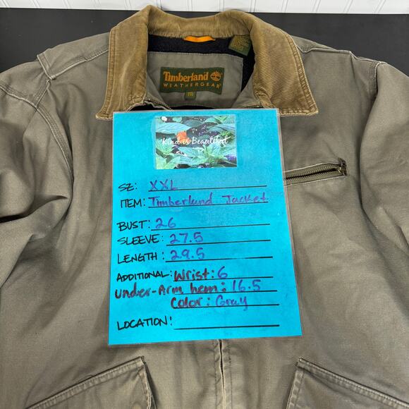 Timberland Weathergear Men's Vintage Jacket XXL Chore Coat Work Grey Distressed - Picture 14 of 14